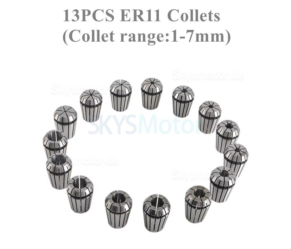 1,5kW 110V/220V luftgek&uuml;hlter CNC Spindelmotor Bausatz OSP001696 mit Spindelantrieben (Frequenzumrichter) und 13 ER11-Spannzangen